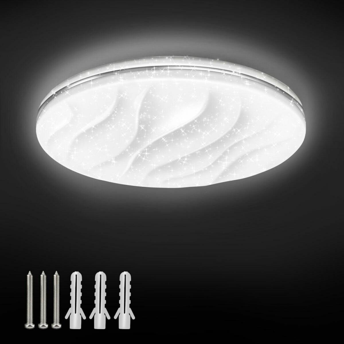 12W LED Integrated Ceiling Light Flush Light cold white 26cm - White – image 1