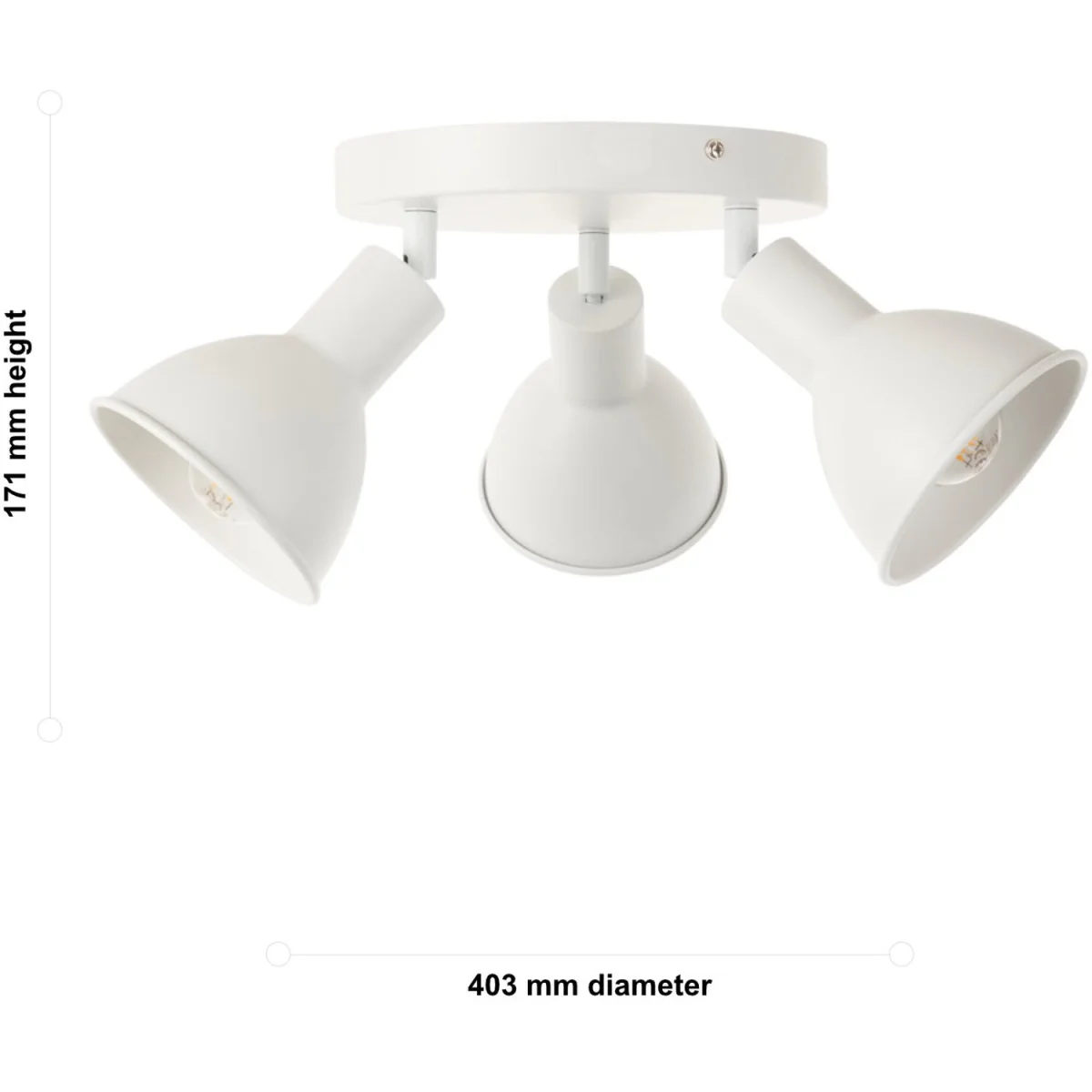 Hawkins 3lt Ceiling Spotlight - Matt White Paint – image 7