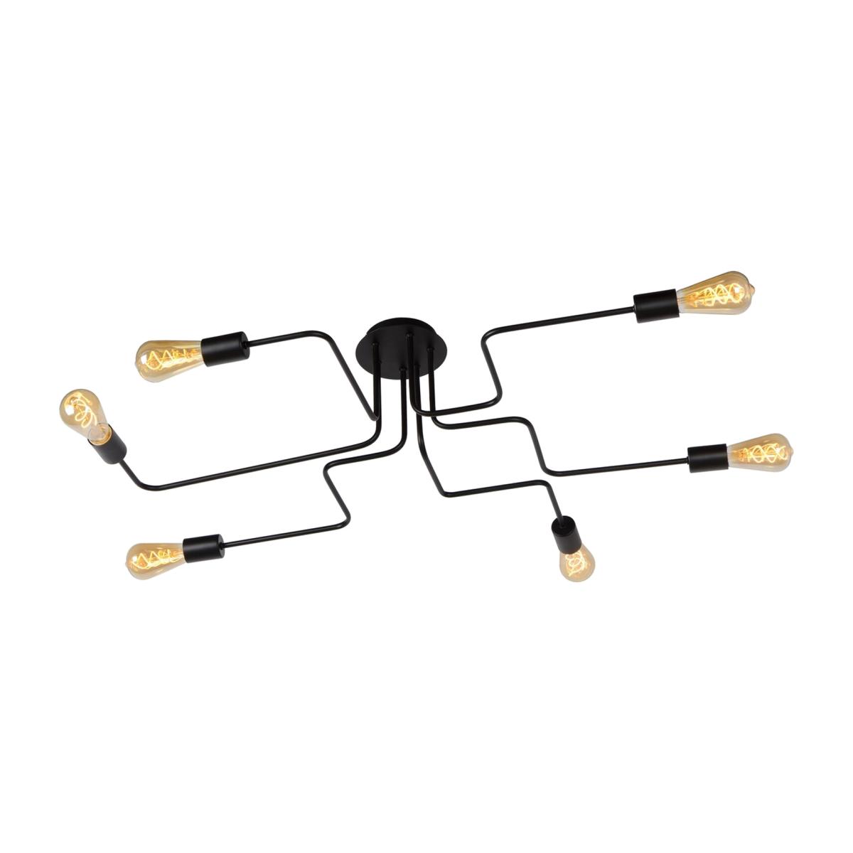 Lester Classic Flush Ceiling Light Black - Black / 75cm