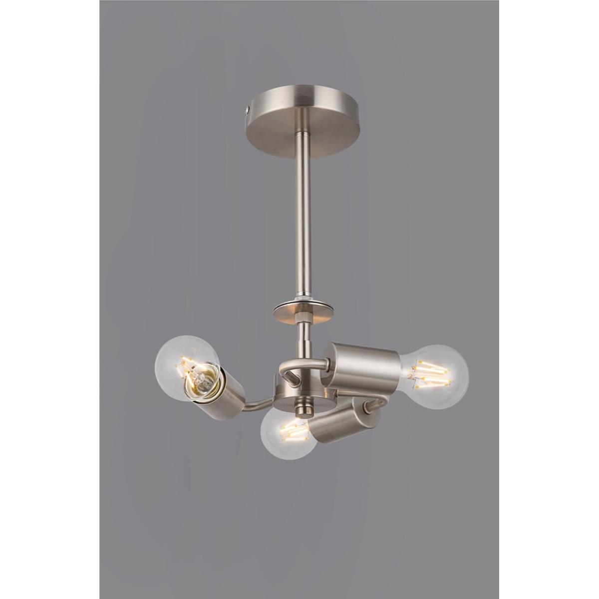 Baymont Satin Nickel 3 Light E27 Semi Flush Ceiling Fixture - Satin Nickel – image 2