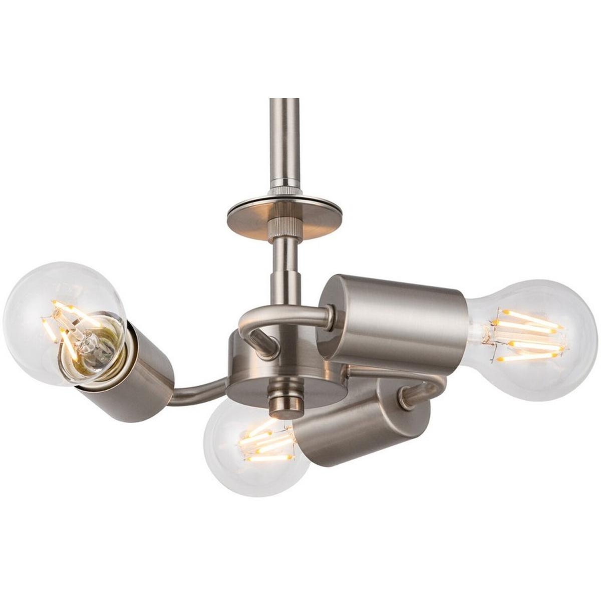 Baymont Satin Nickel 3 Light E27 Semi Flush Ceiling Fixture - Satin Nickel – image 3