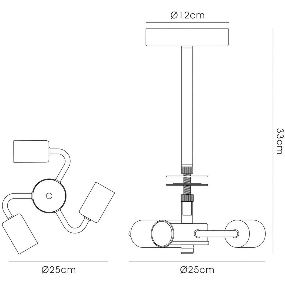 Baymont Satin Nickel 3 Light E27 Semi Flush Ceiling Fixture - Satin Nickel – image 9