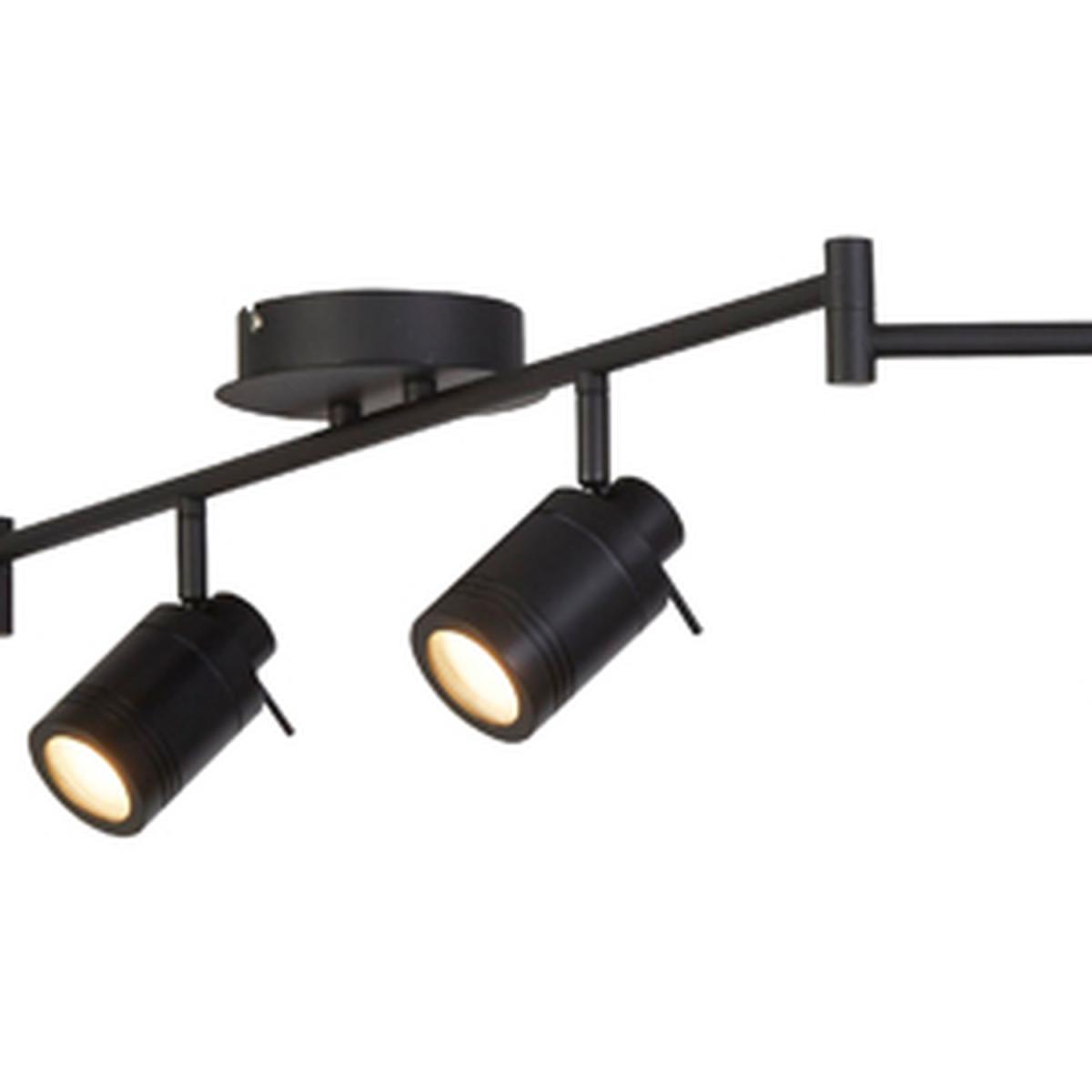 Trondheim Matt Black 6Lt Split Bar Bathroom Spotlight - Black – image 2