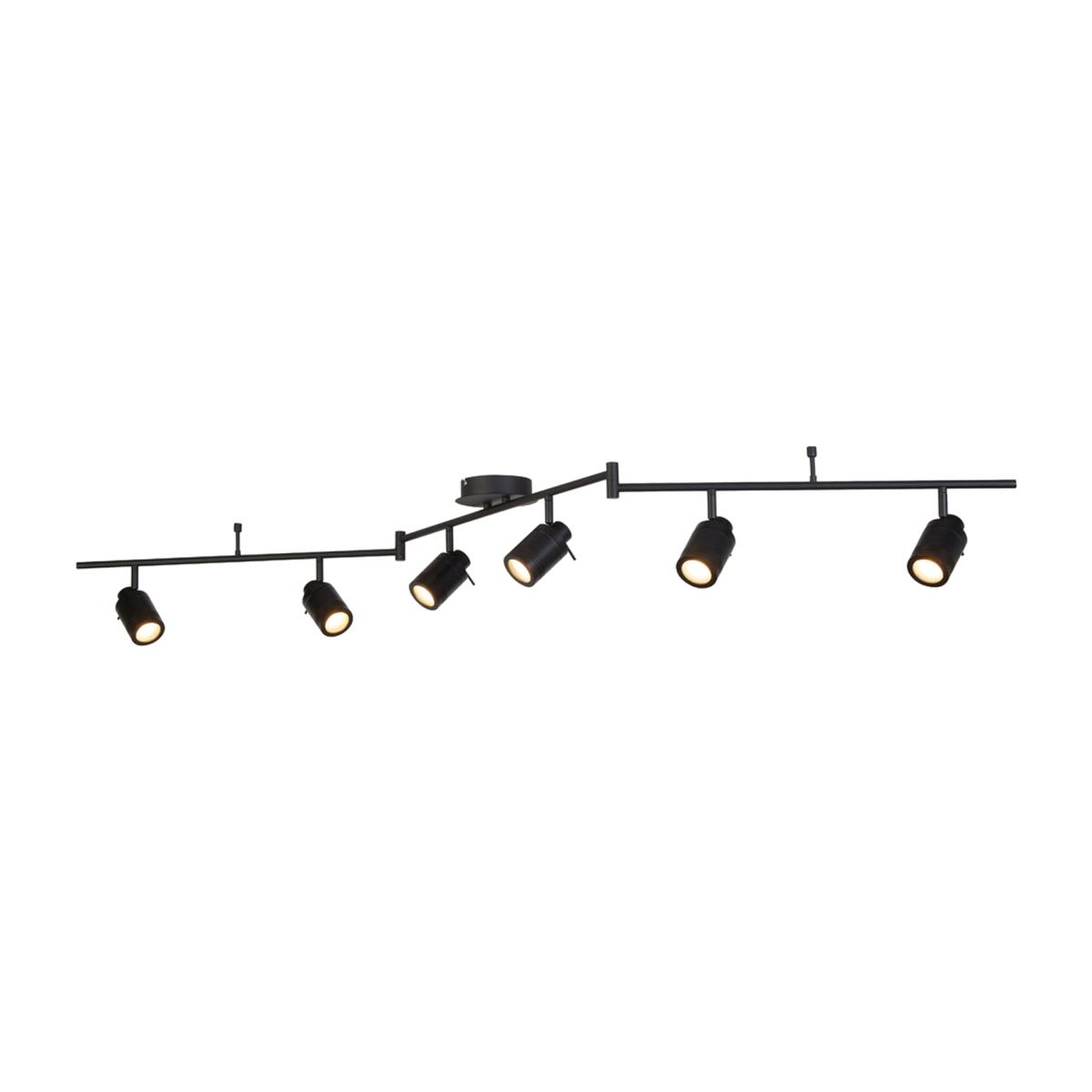 Trondheim Matt Black 6Lt Split Bar Bathroom Spotlight - Black – image 1