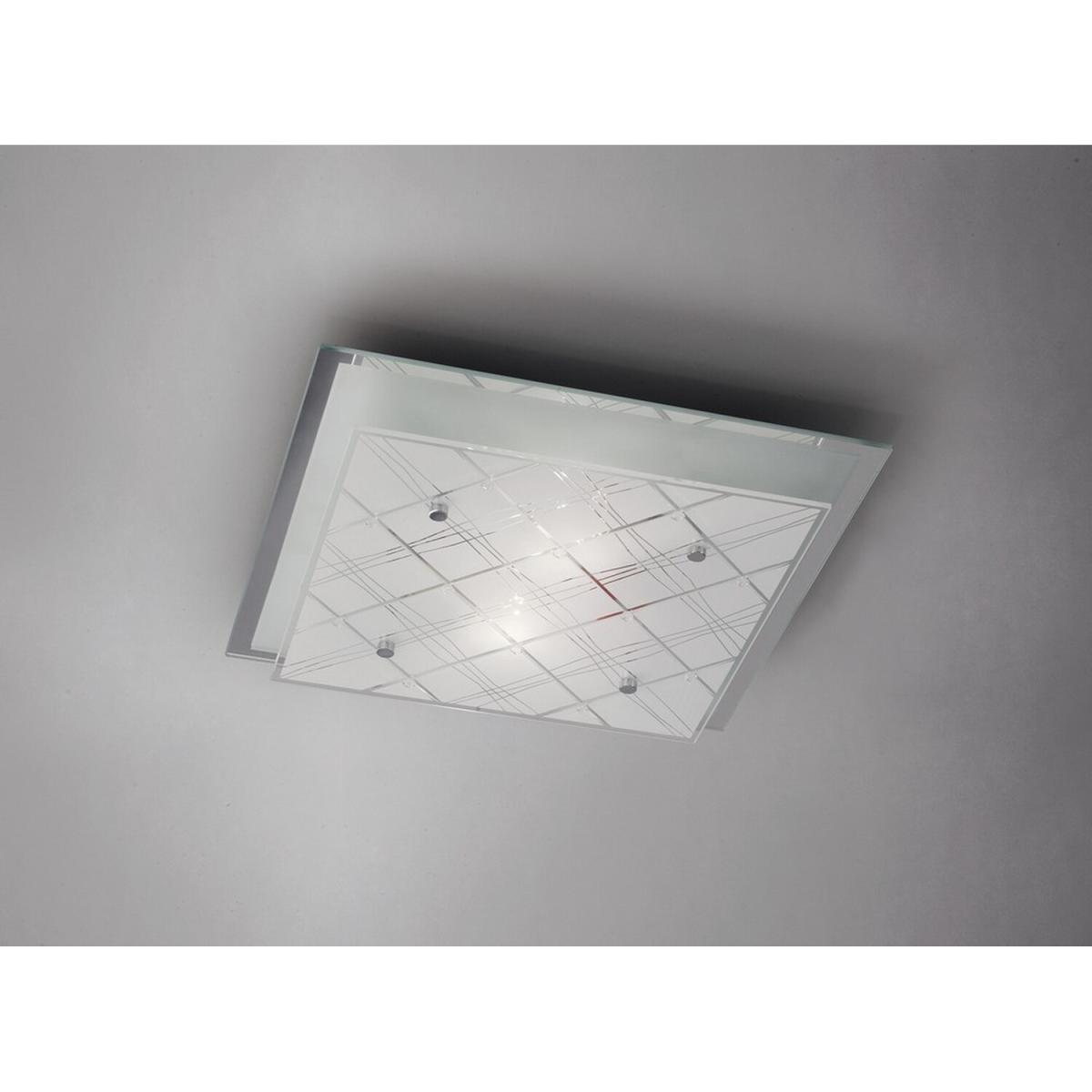 Aries Flush Ceiling Square 2 Light Medium Polished Chrome, Glass - Polished Chrome – image 2