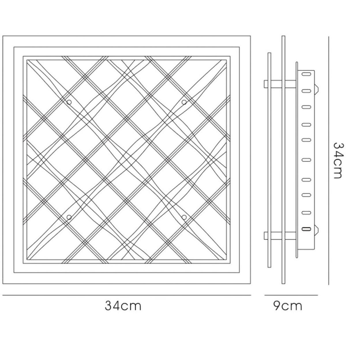 Aries Flush Ceiling Square 2 Light Medium Polished Chrome, Glass - Polished Chrome – image 3