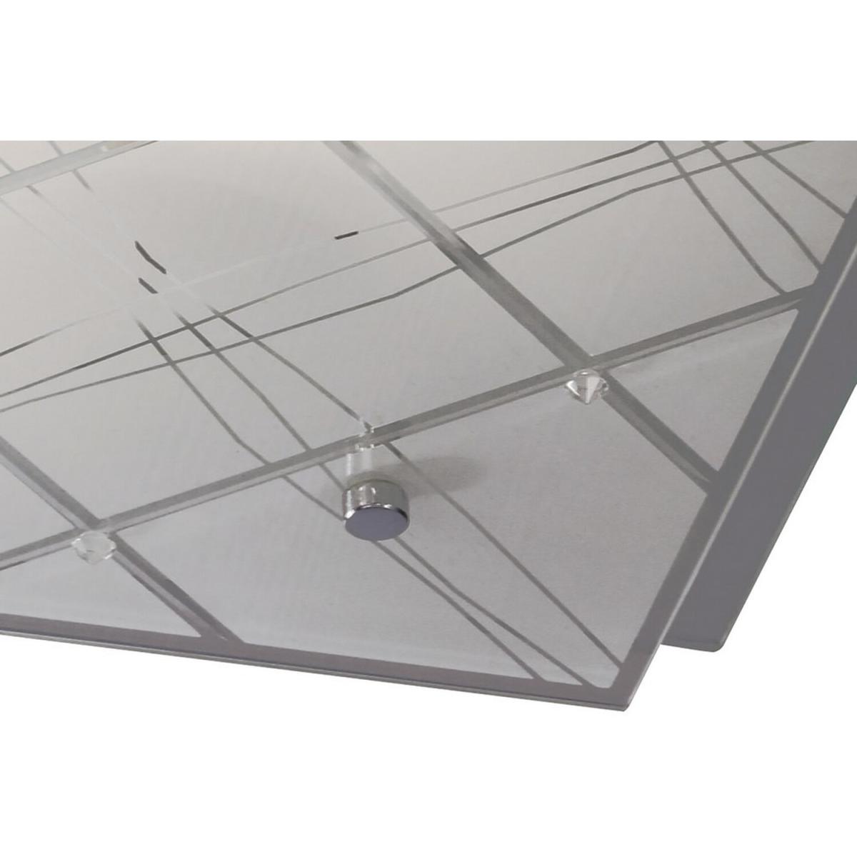 Aries Flush Ceiling Square 2 Light Medium Polished Chrome, Glass - Polished Chrome – image 5