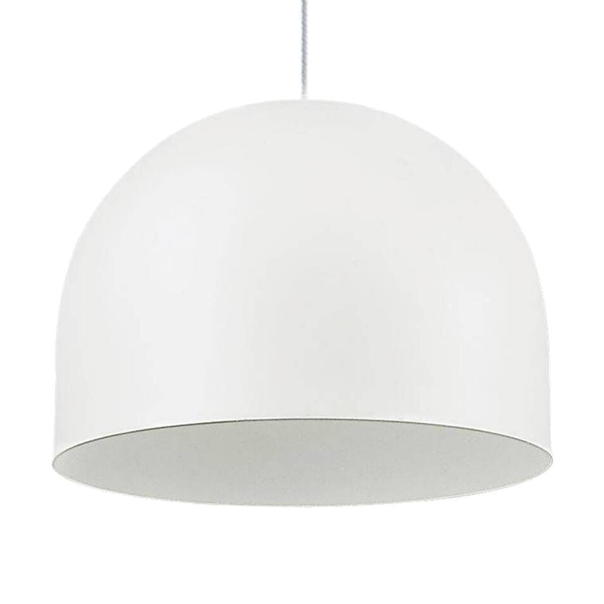 Tall 1 Light Dome Ceiling Pendant Light - White