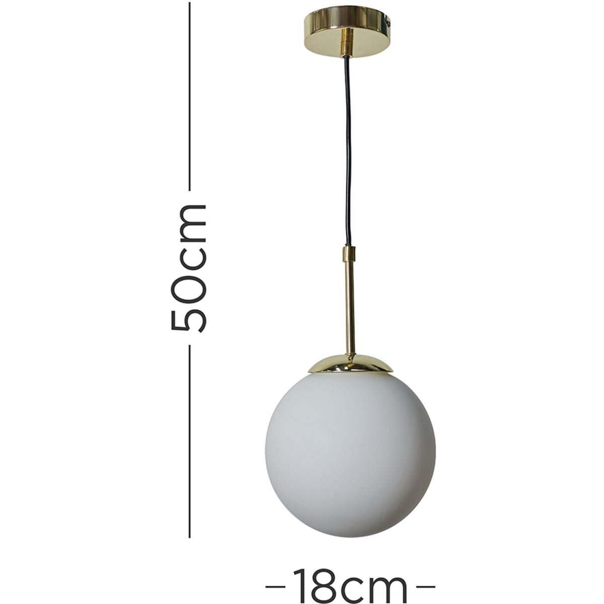 Modern Gold And Glass Globe Pendant Ceiling Light - Gold – image 2