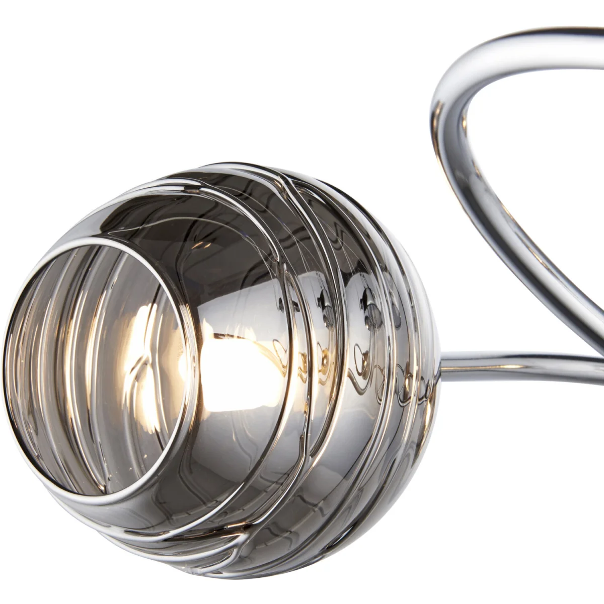 Marple 5lt Flush Ceiling Light - Polished Chrome Plate And Smoked Glass – image 3