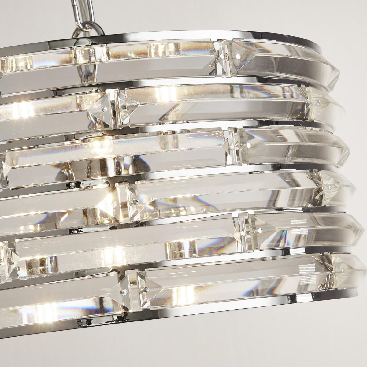 Curved Glass 3 Light Pendant - Chrome – image 2