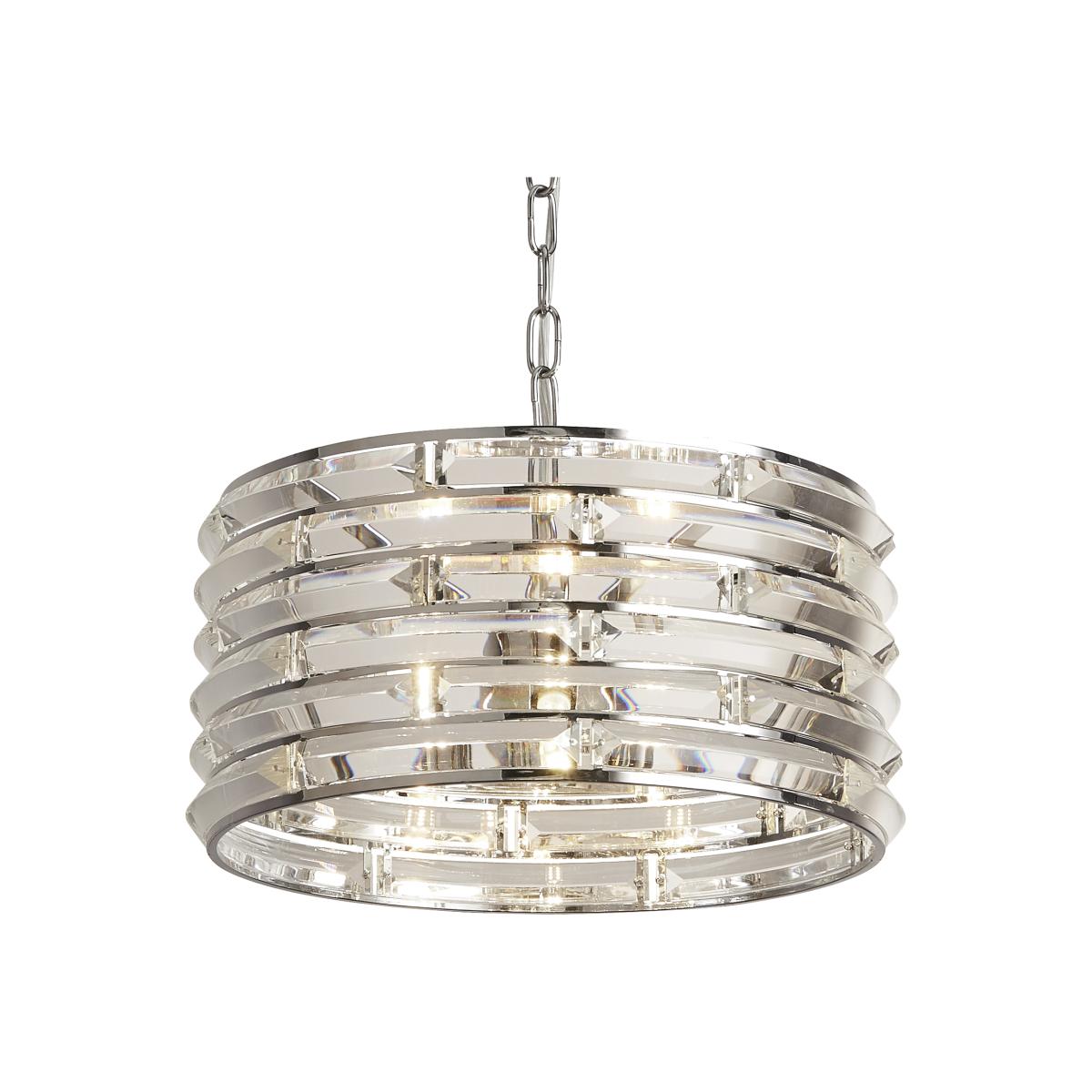 Curved Glass 3 Light Pendant - Chrome – image 1