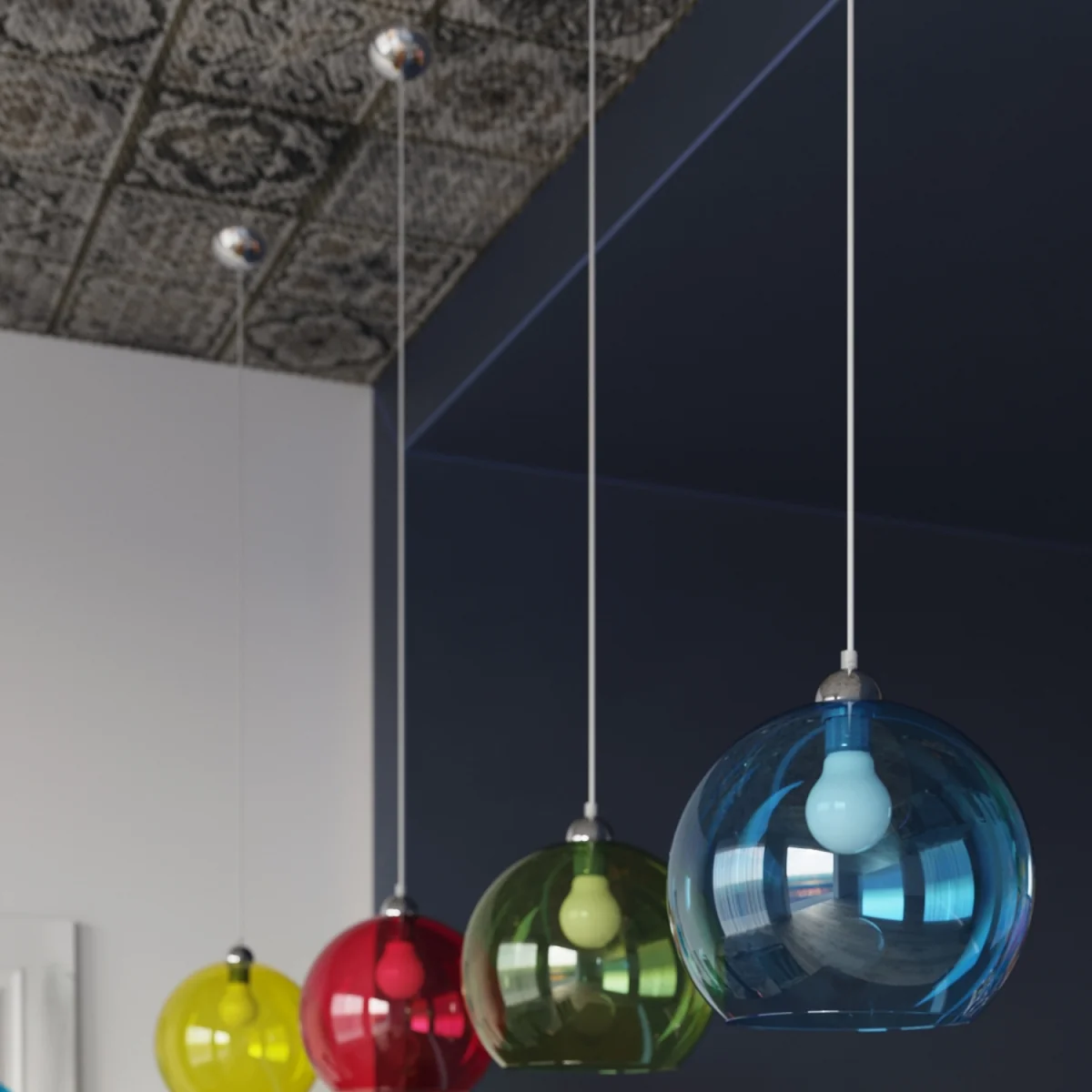 Pendant lamp BALL white - white – image 6