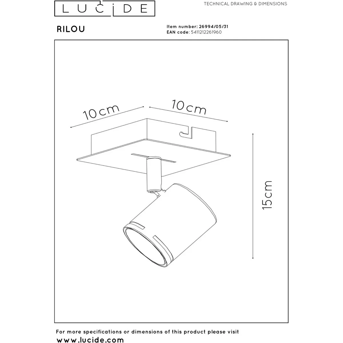 Lucide Lighting Rilou Spotlight White - White – image 4