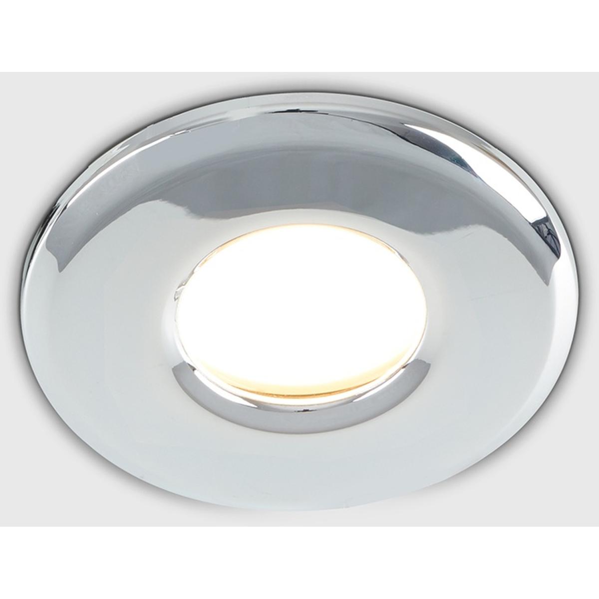 Bathroom IP65 Rated Polished Chrome GU10 Recessed Ceiling Downlight - Silver – image 3