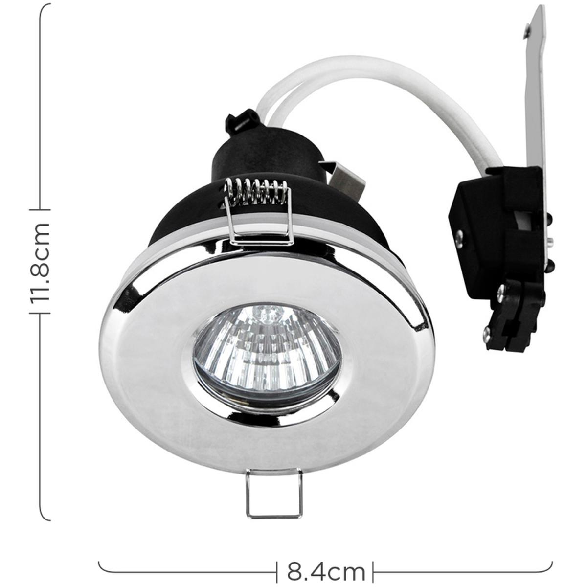 Bathroom IP65 Rated Polished Chrome GU10 Recessed Ceiling Downlight - Silver – image 5