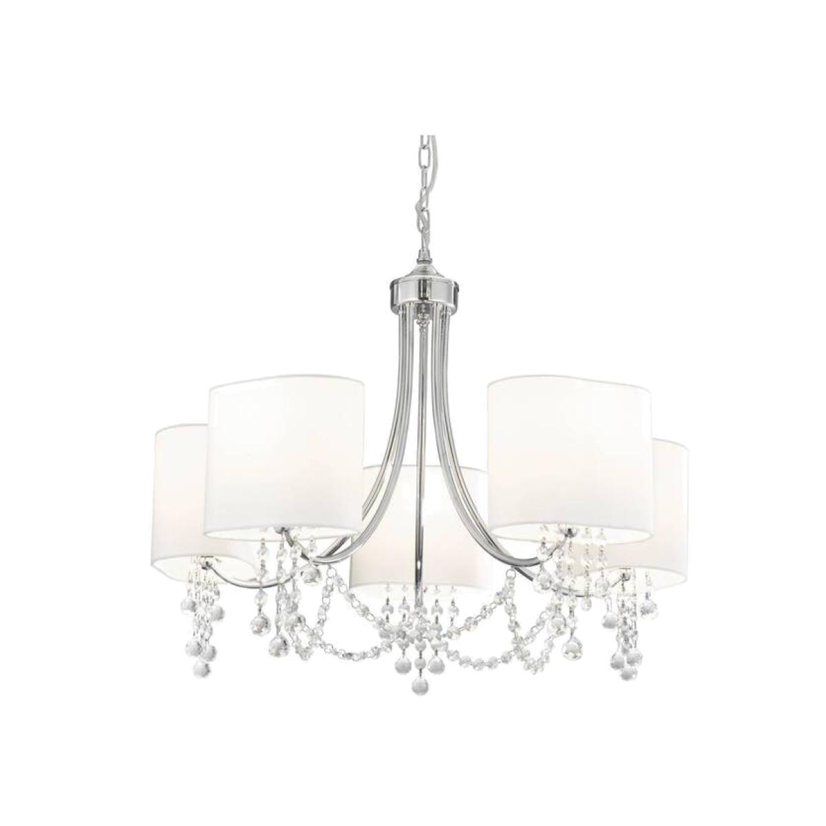 Nina 5 Light Multi Arm Ceiling Pendant Chrome, Crystals with Shades, E14 - Chrome