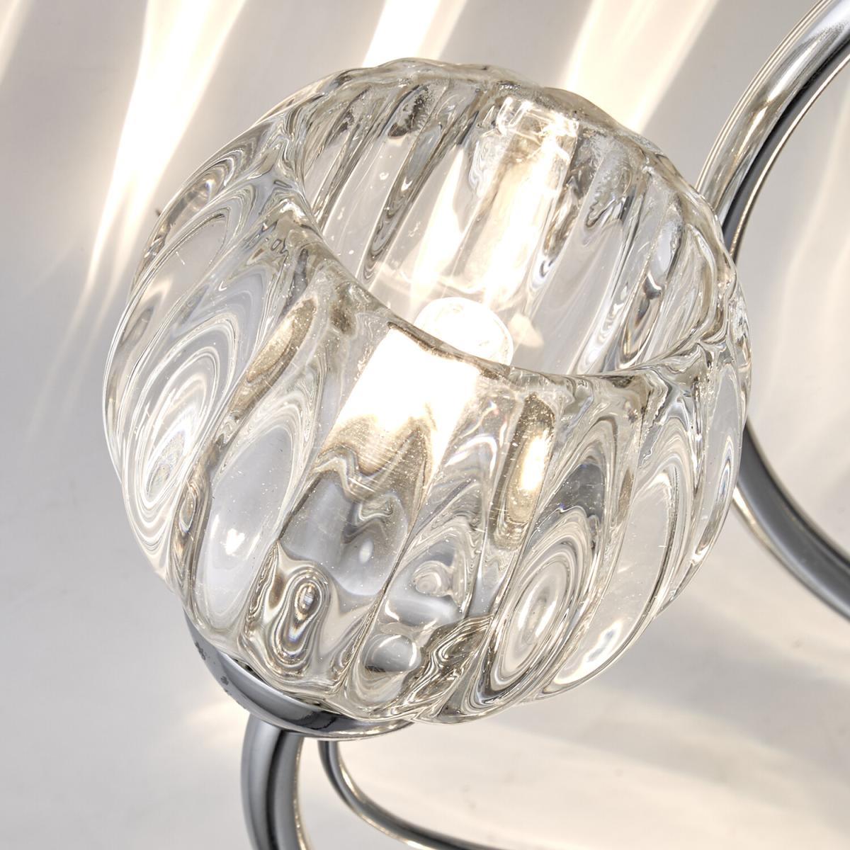 5 Light Chrome Ceiling With Clear Glass Shades – image 4