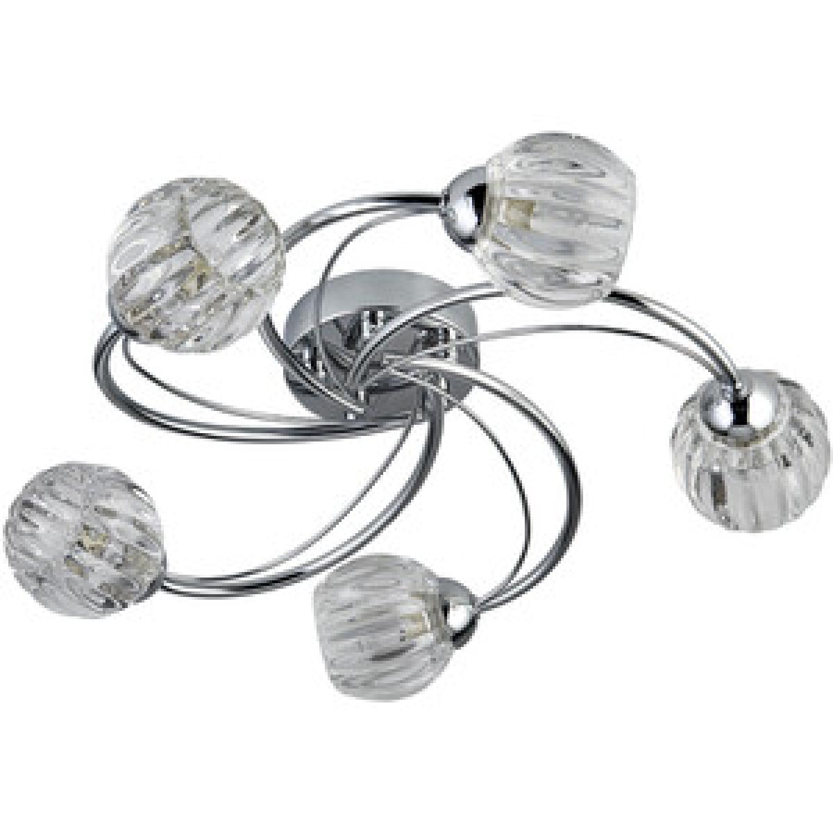 5 Light Chrome Ceiling With Clear Glass Shades – image 8