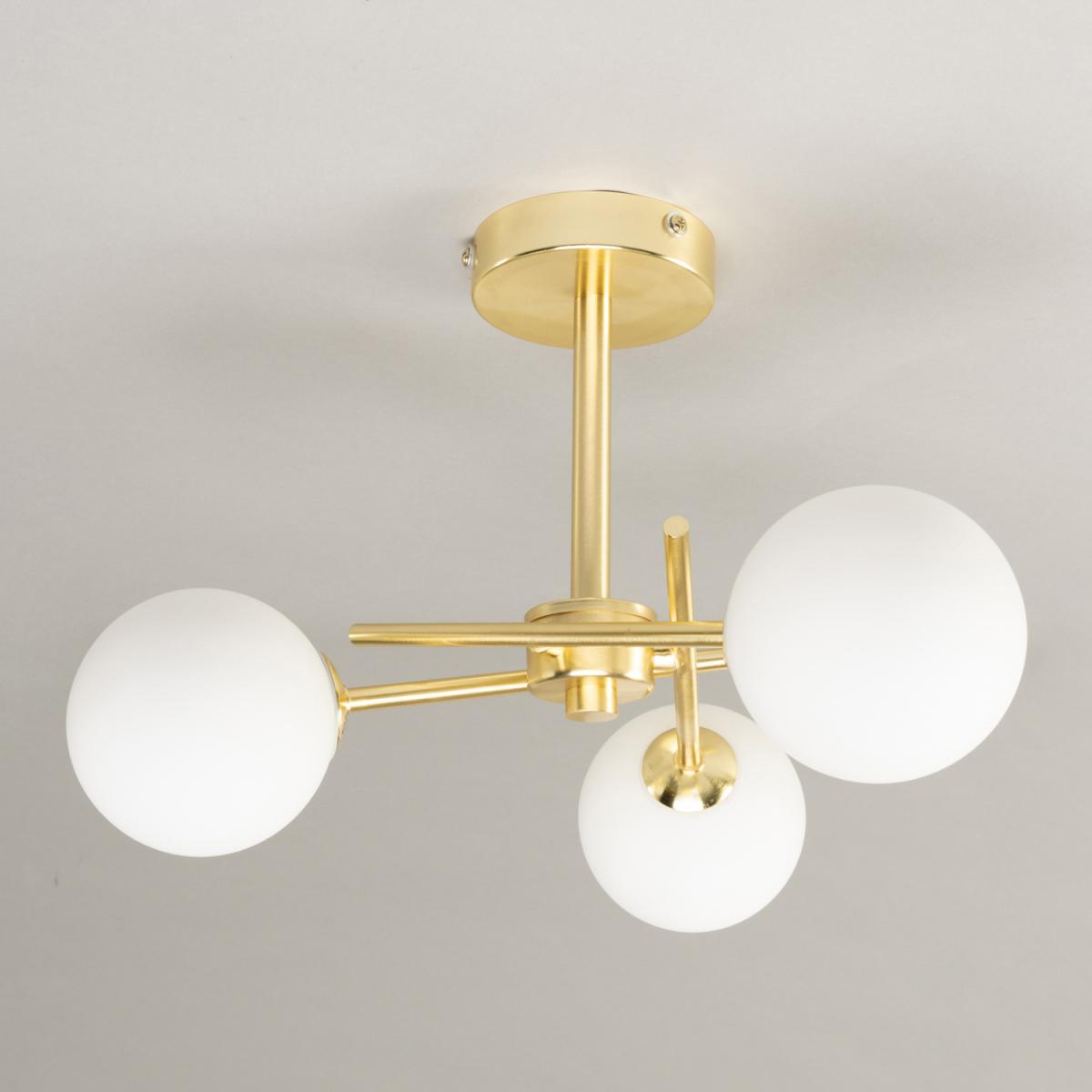 Estelle Cross Arm Bathroom Ceiling Light - Satin Brass – image 2