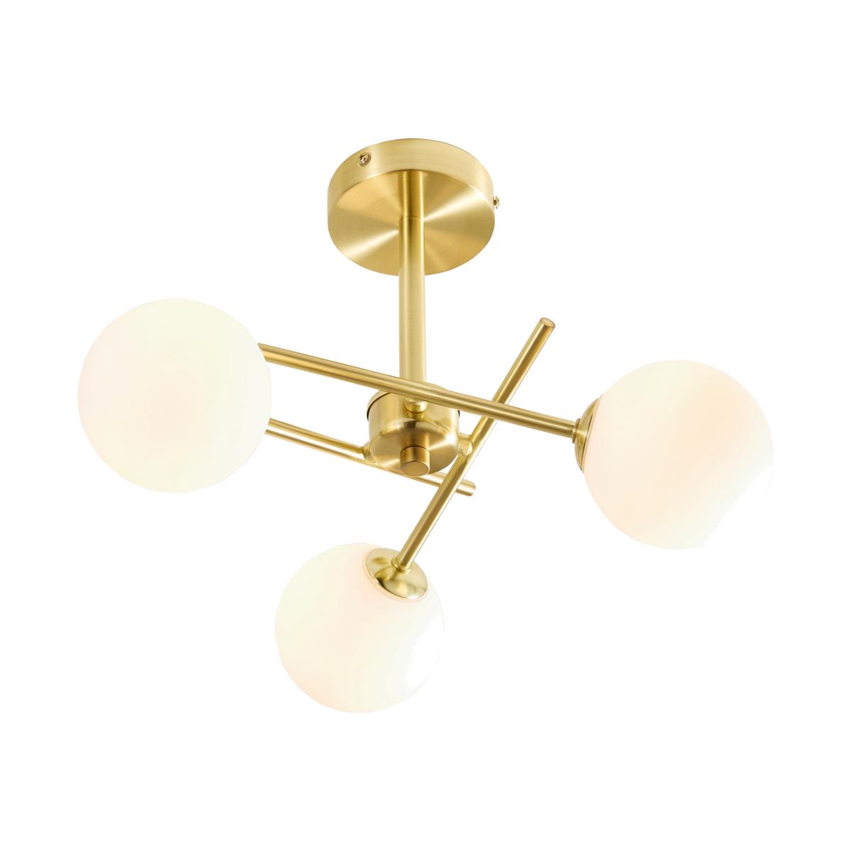 Estelle Cross Arm Bathroom Ceiling Light - Satin Brass – image 1