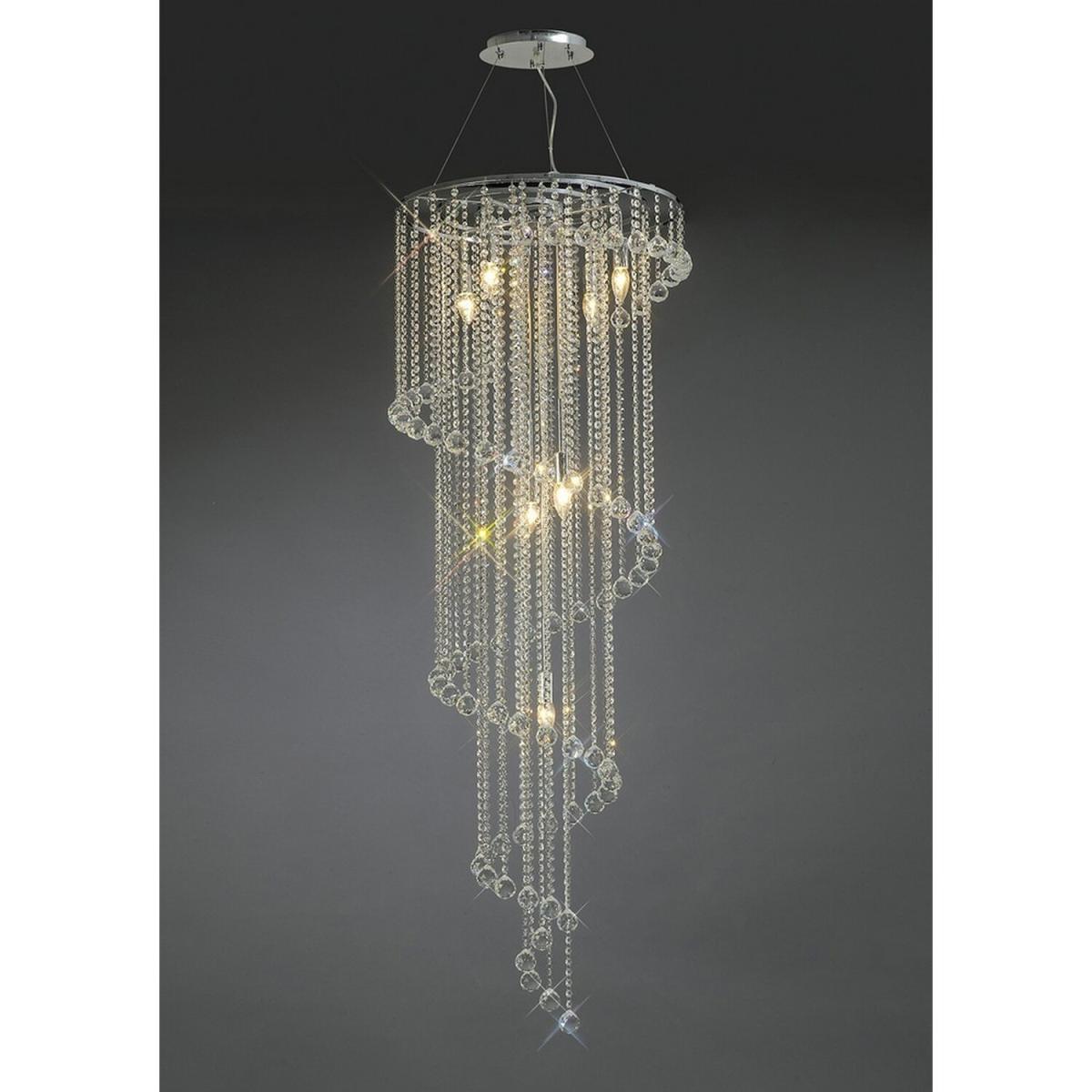 Atla Ceiling Pendant Spiral 9 Light Polished Chrome, Crystal - Polished Chrome – image 2
