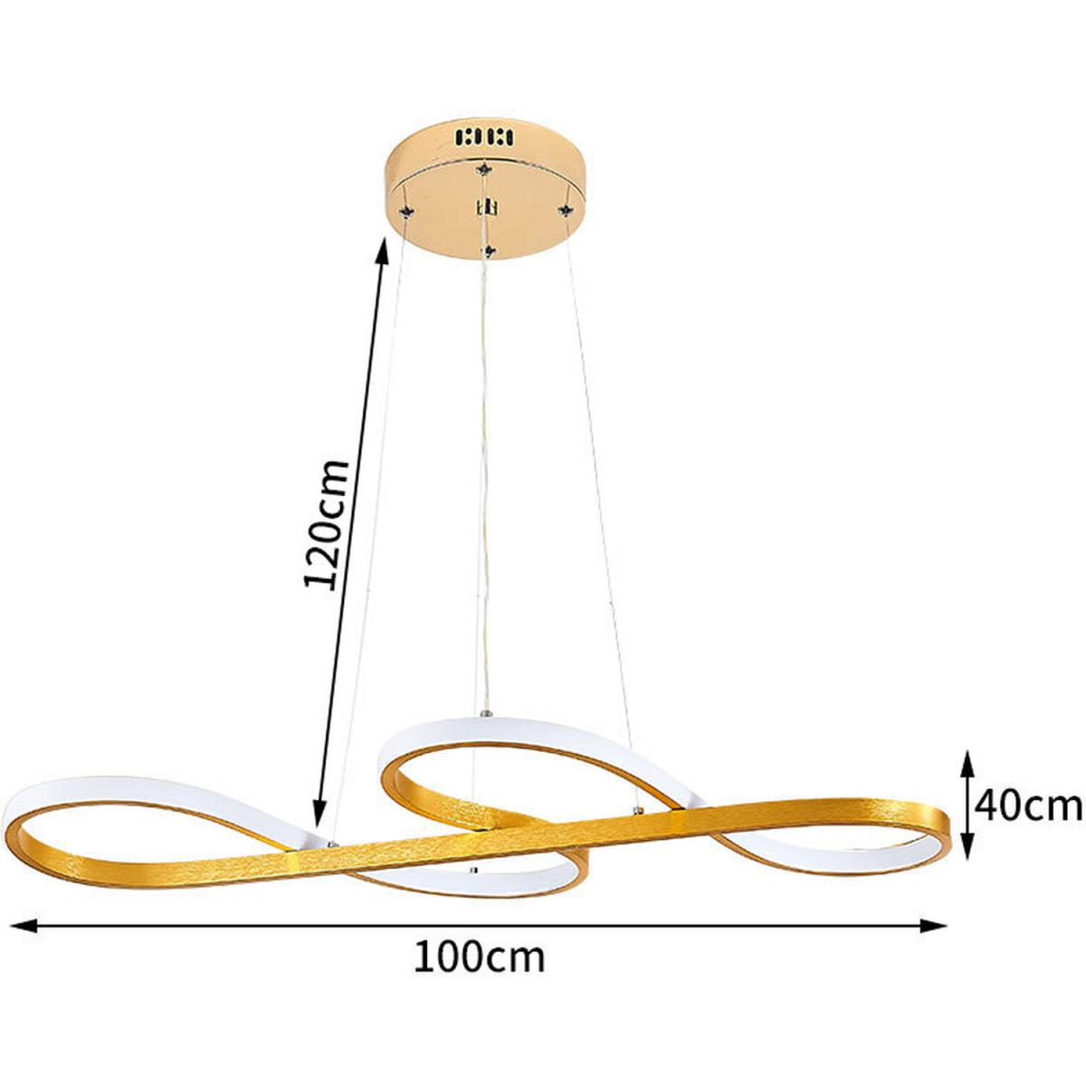 Gold LED Pendant Lighting - Gold / Cool White / 100cm – image 2
