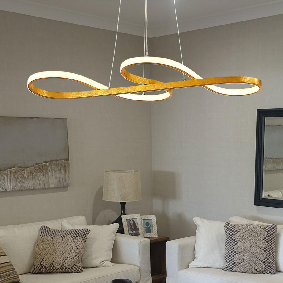 Gold LED Pendant Lighting - Gold / Cool White / 100cm – image 6