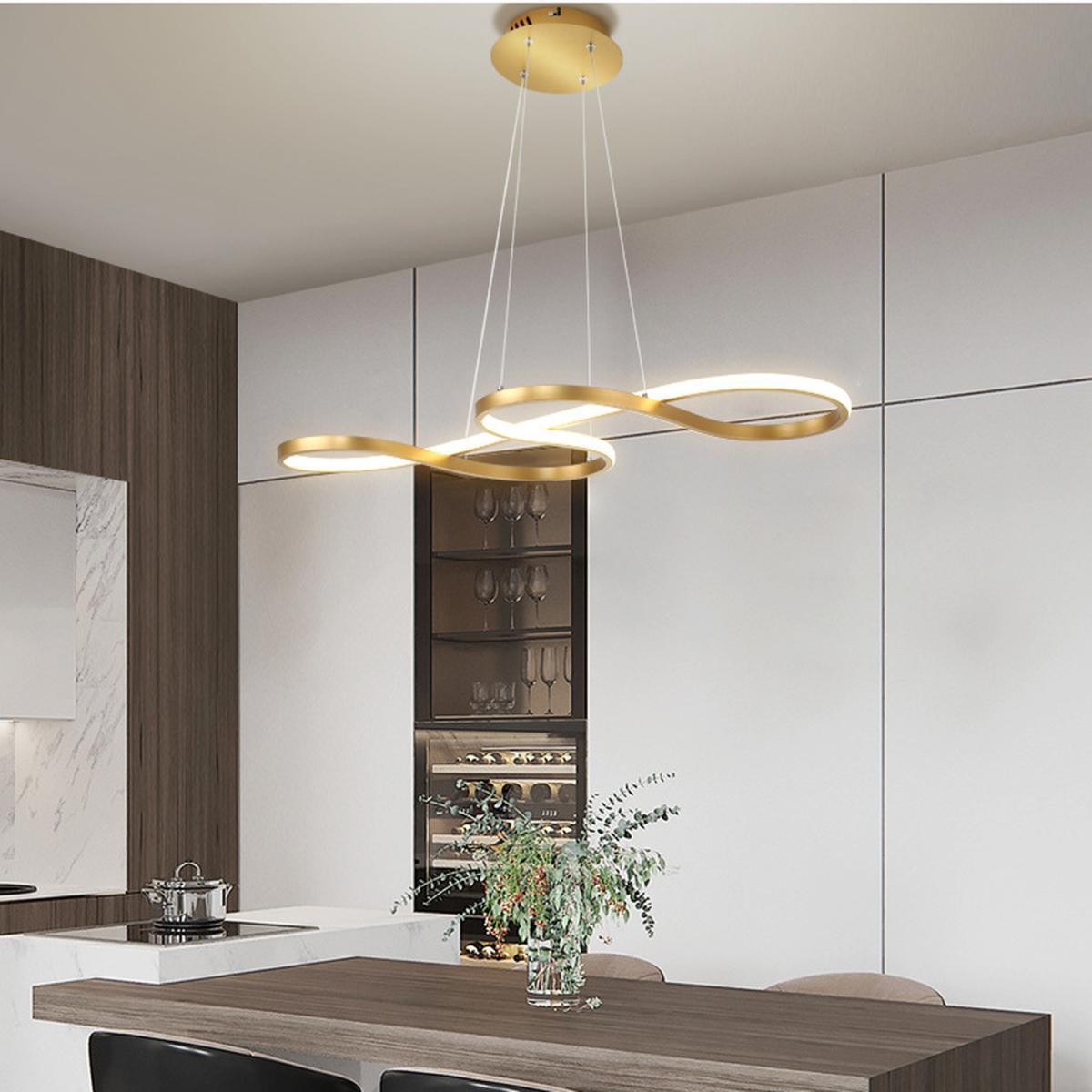 Gold LED Pendant Lighting - Gold / Cool White / 100cm – image 7