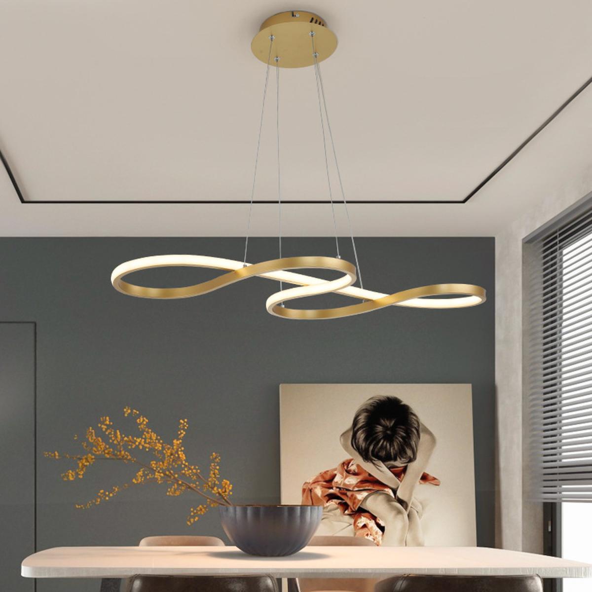 Gold LED Pendant Lighting - Gold / Cool White / 100cm – image 8
