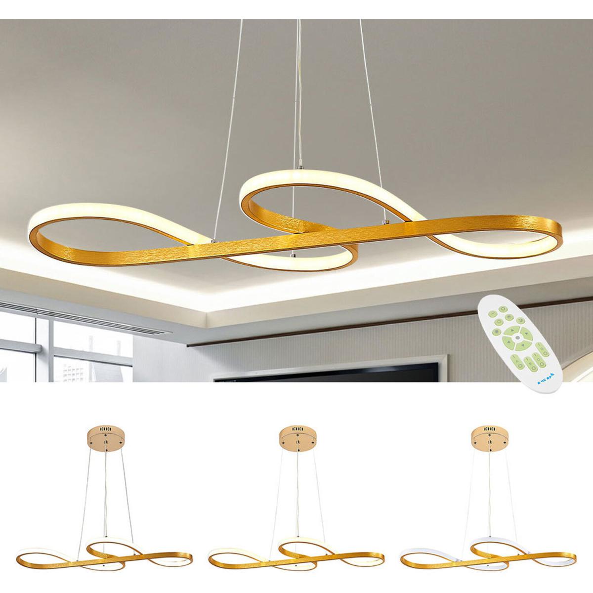 Gold LED Pendant Lighting - Gold / Cool White / 100cm – image 9