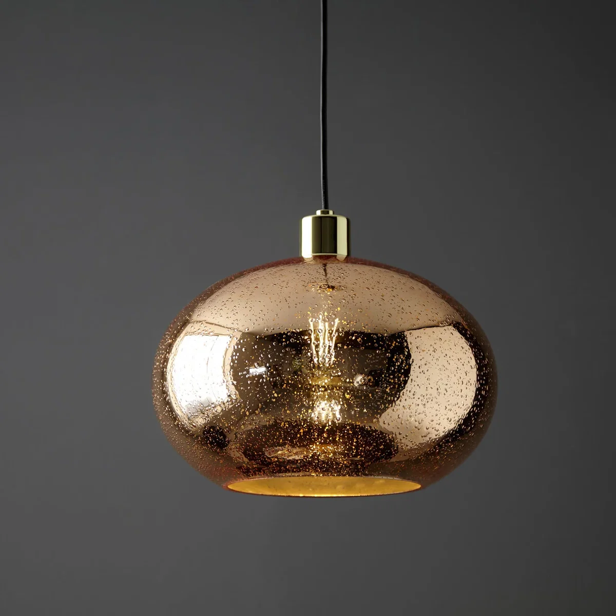Candra Gold Bubbled Mercury Glass Pendant Light - Gold – image 6