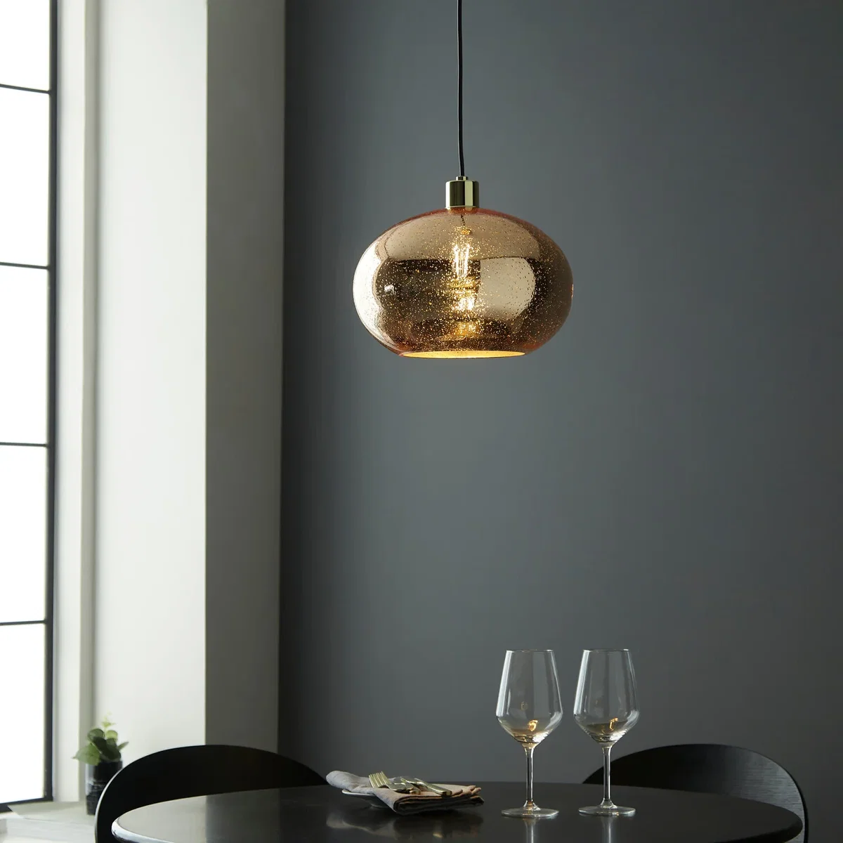 Candra Gold Bubbled Mercury Glass Pendant Light - Gold – image 7