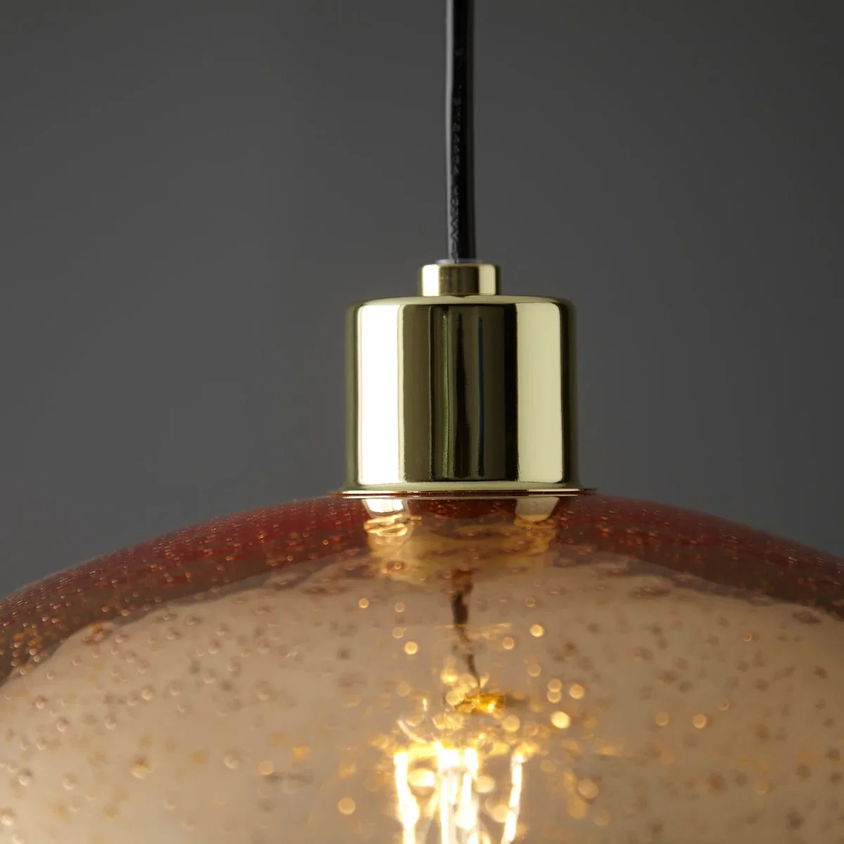 Candra Gold Bubbled Mercury Glass Pendant Light - Gold – image 8