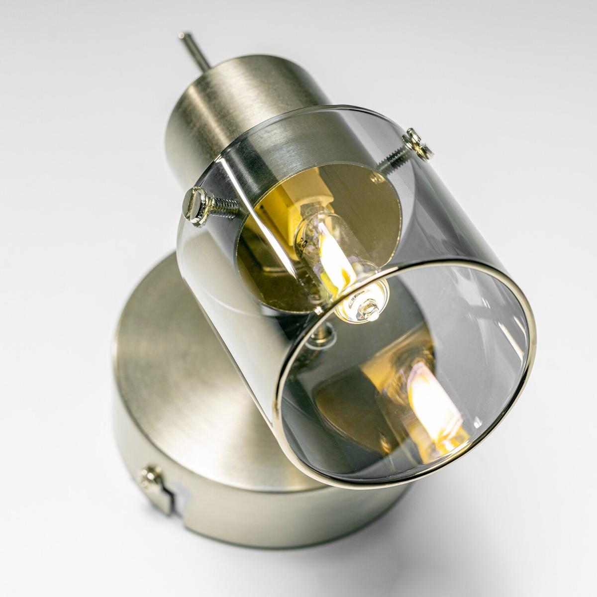 CGC JACOB Brushed Chrome Single Spotlight with Smoked Glass - chrome – image 2