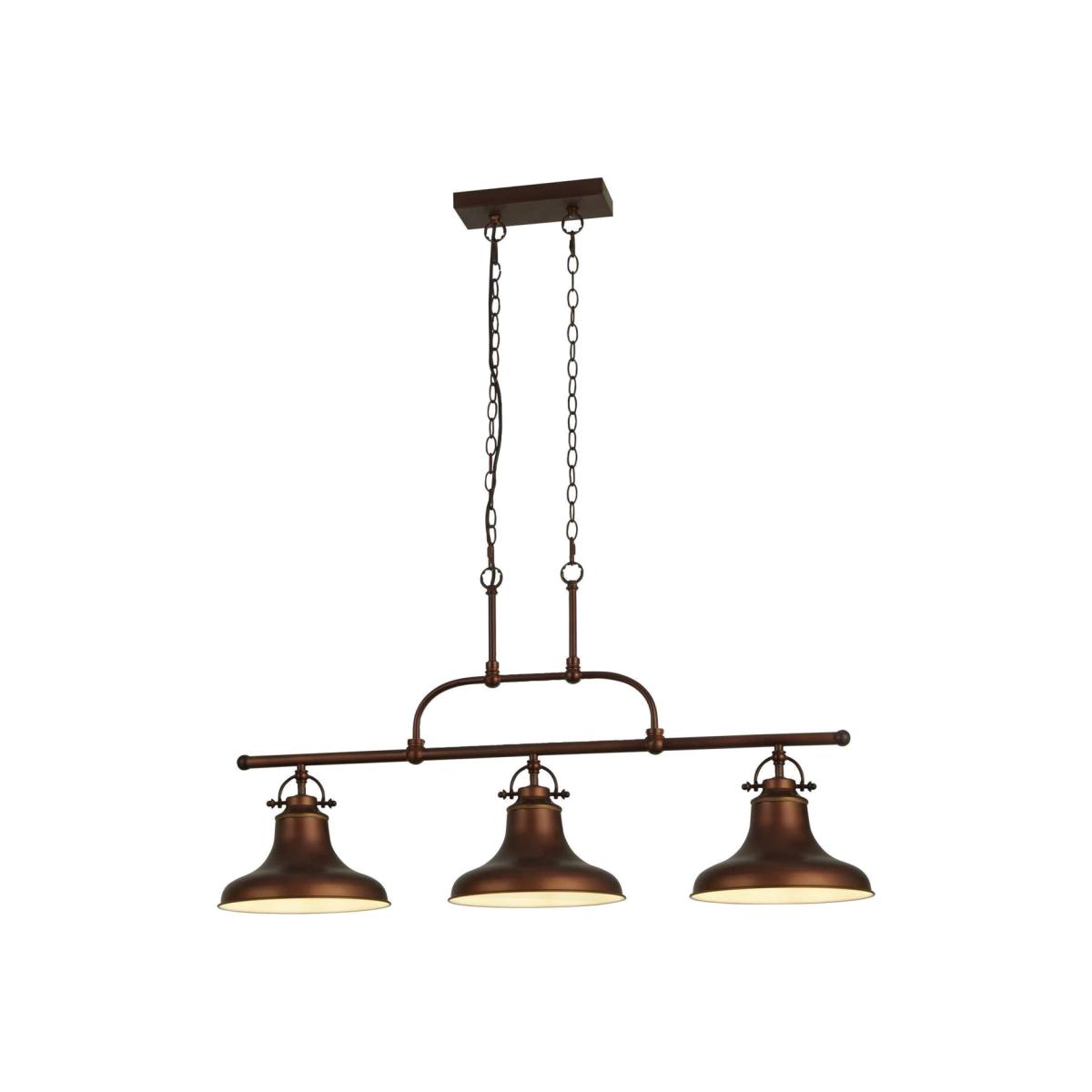 Dallas 3 Light Bar Pendant Brown, White, E27 - Brown