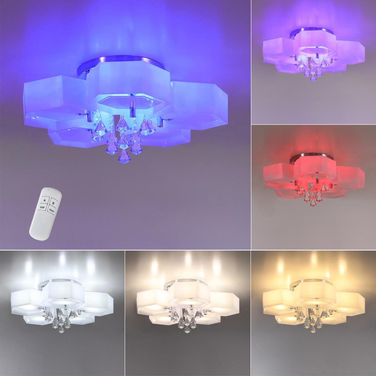 Hexagonal LED Semi Flush Ceiling Light - White / 90cm / 40cm – image 13
