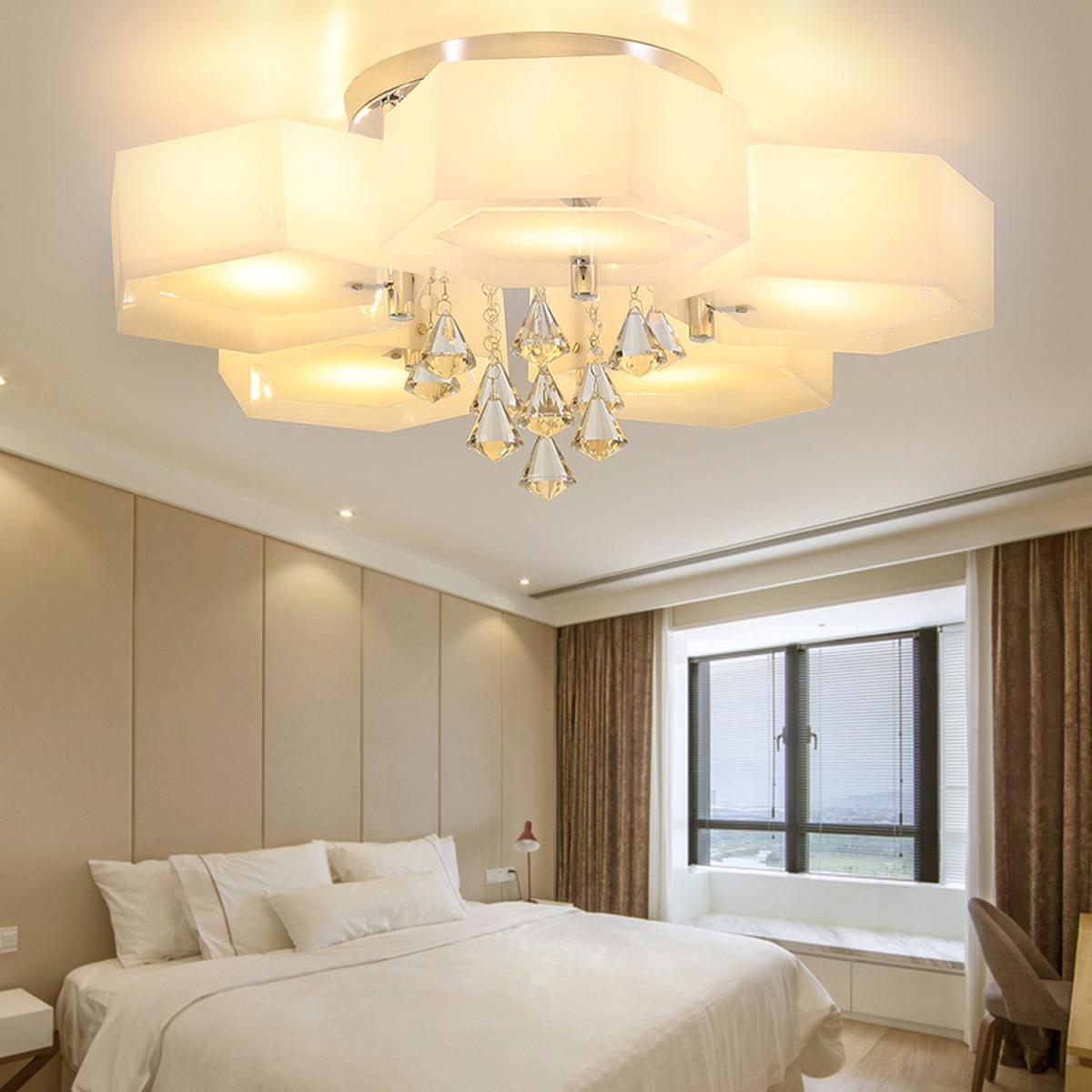 Hexagonal LED Semi Flush Ceiling Light - White / 90cm / 40cm – image 15