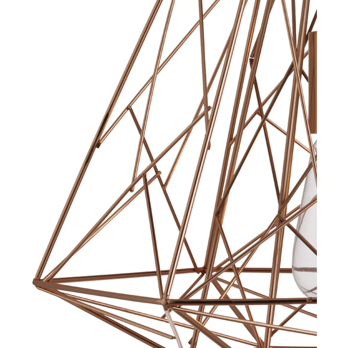 Tampa Shiny Copper Geometric Cage Pendant - Cooper – image 2