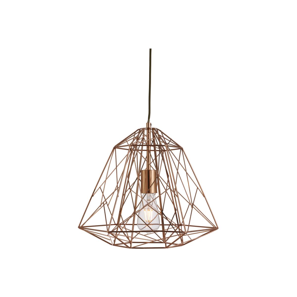 Tampa Shiny Copper Geometric Cage Pendant - Cooper – image 1