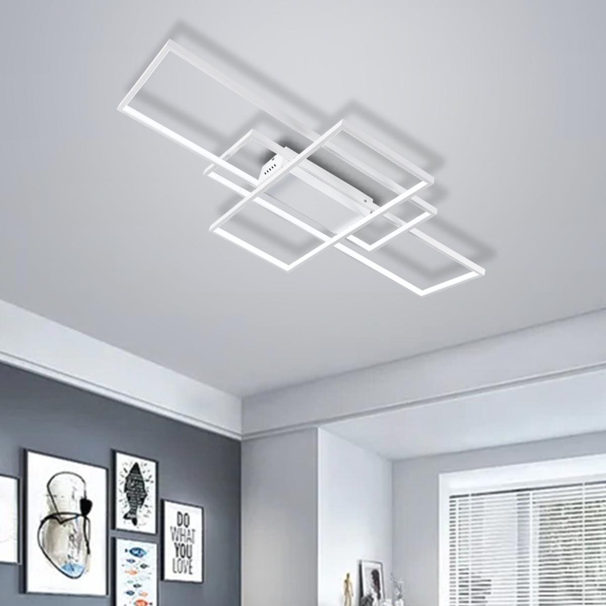 Rectangular LED Semi Flush Ceiling Light - Black / Cool White – image 11