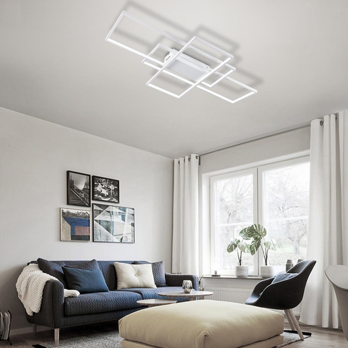 Rectangular LED Semi Flush Ceiling Light - Black / Cool White – image 12