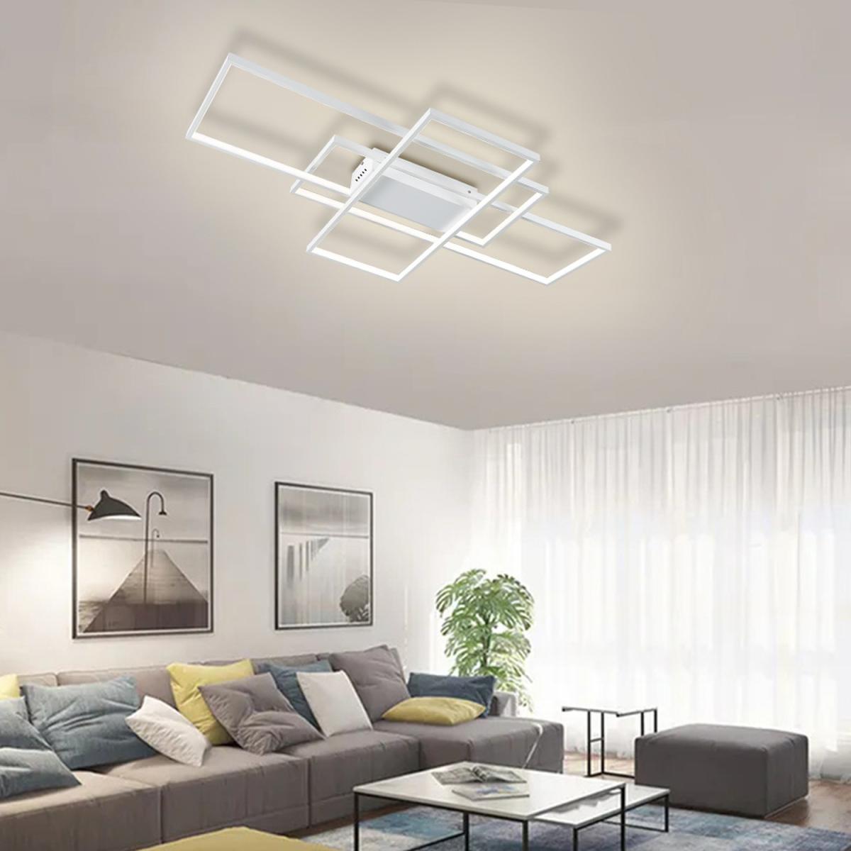 Rectangular LED Semi Flush Ceiling Light - Black / Cool White – image 16