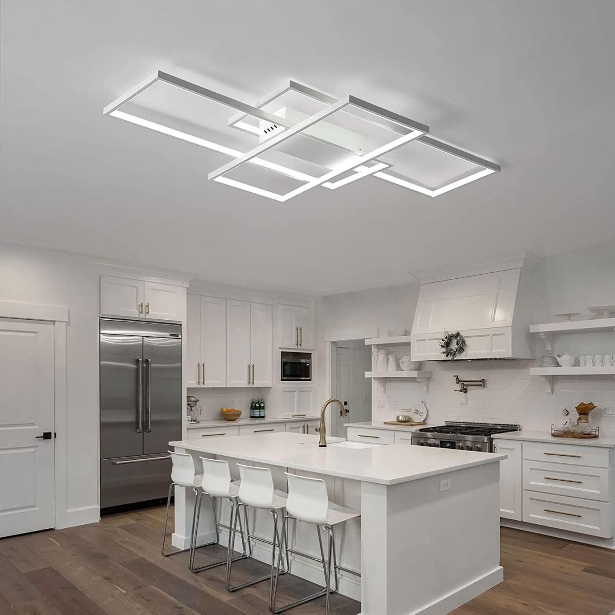 Rectangular LED Semi Flush Ceiling Light - Black / Cool White – image 6