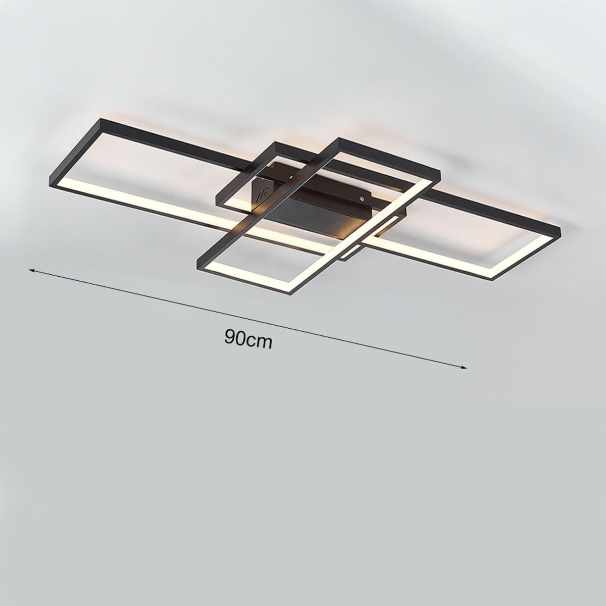 Rectangular LED Semi Flush Ceiling Light - Black / Cool White – image 8