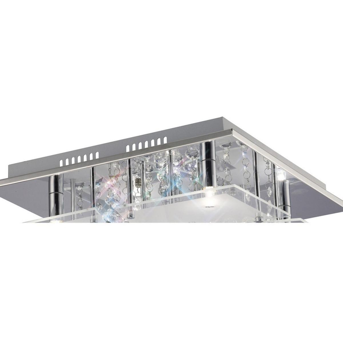 Chisora Flush Ceiling 5 Light Polished Chrome, Glass, Crystal - Polished Chrome – image 3