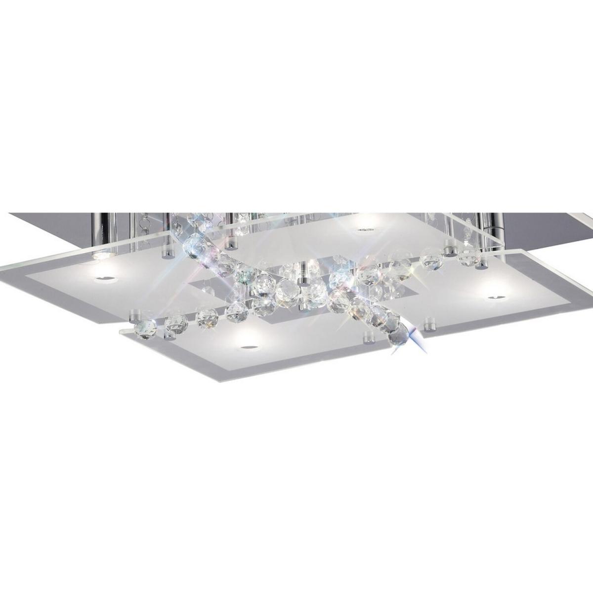 Chisora Flush Ceiling 5 Light Polished Chrome, Glass, Crystal - Polished Chrome – image 4