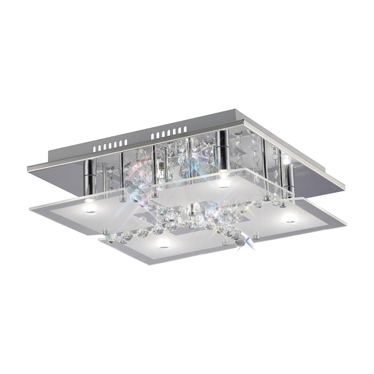 Chisora Flush Ceiling 5 Light Polished Chrome, Glass, Crystal - Polished Chrome – image 1