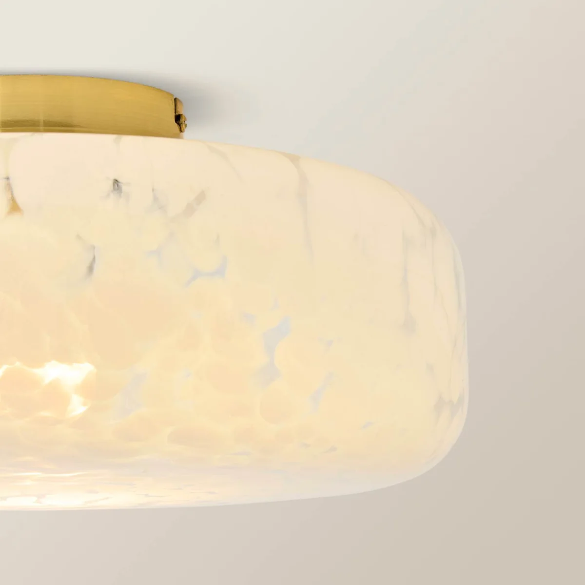 India Large White Confetti Glass Flush Ceiling Light - White / 1 – image 4