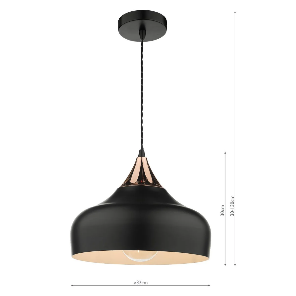 Gaucho Single Pendant Black and Copper – image 4